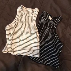 black&white crop tops